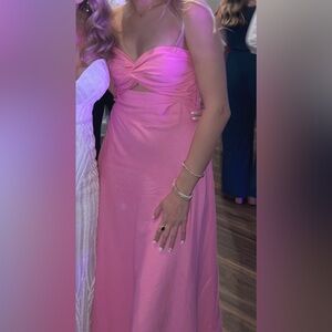 Elegant Pink Strapless Dress